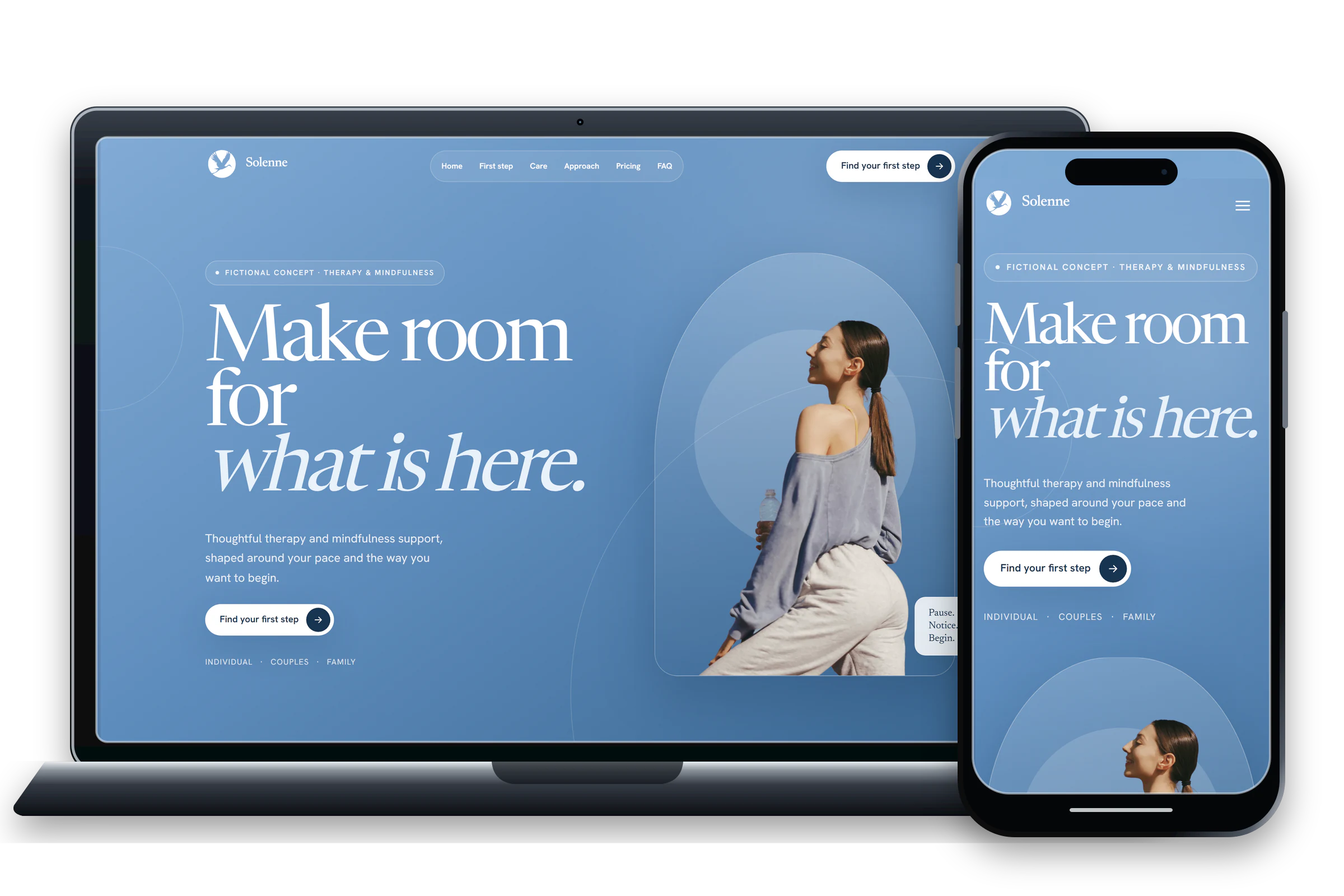 Solenne website design