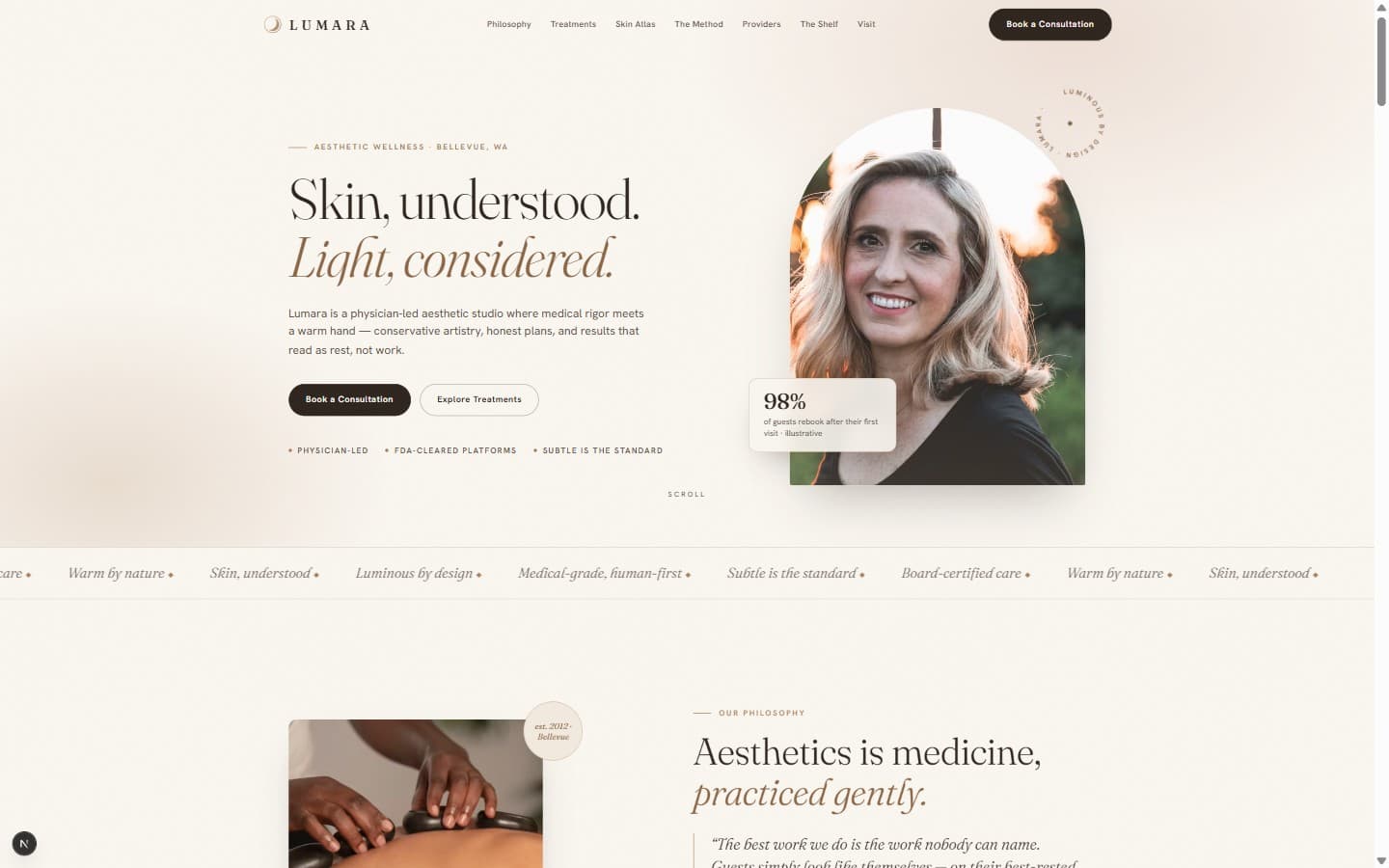 Lumara website design