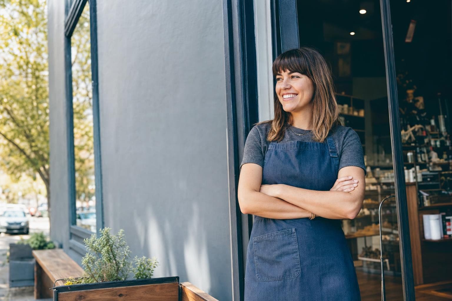 A photo of a refreshed, modern small storefront that still feels established and warm.