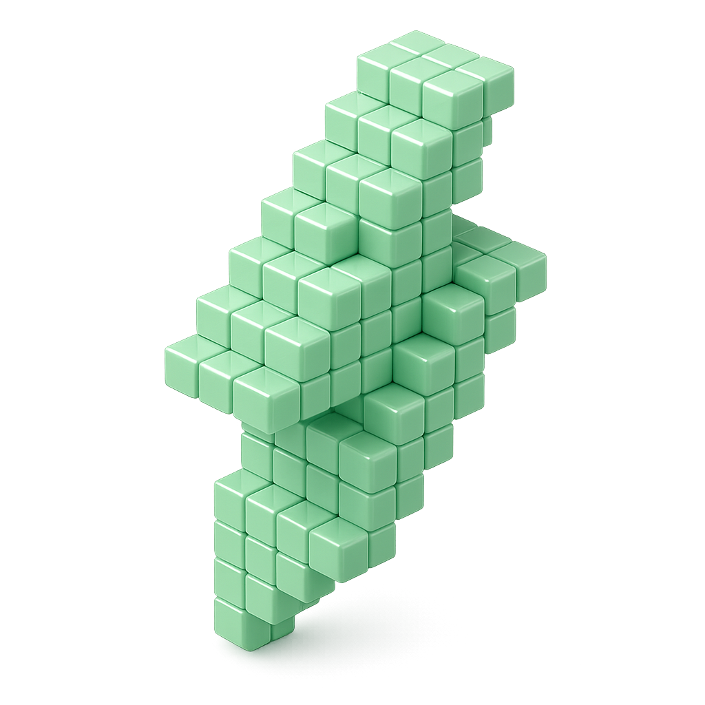 Voxel lightning bolt