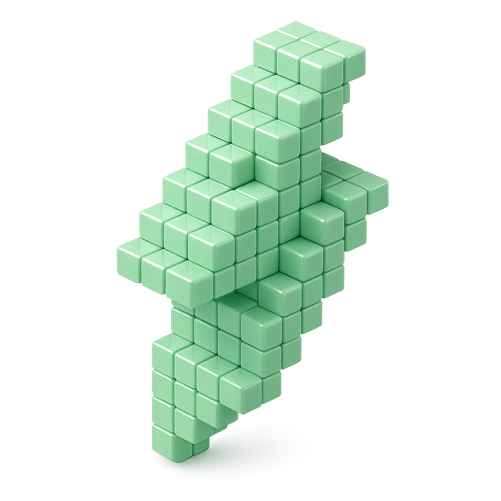 Voxel lightning bolt