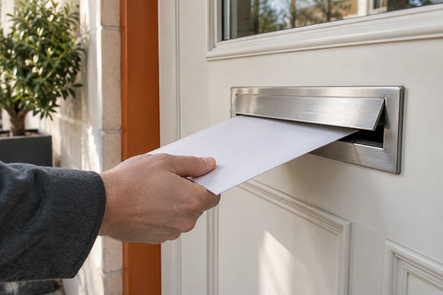 An incoming document packet at a mail drop