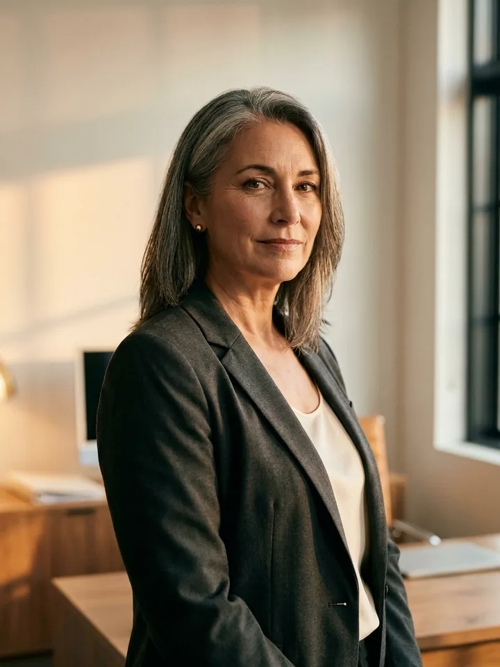 Portrait of Elena Whitlock, founding partner, in the firm’s office