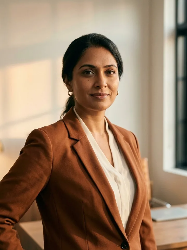 Portrait of Priya Raghavan, counsel, in the firm’s office